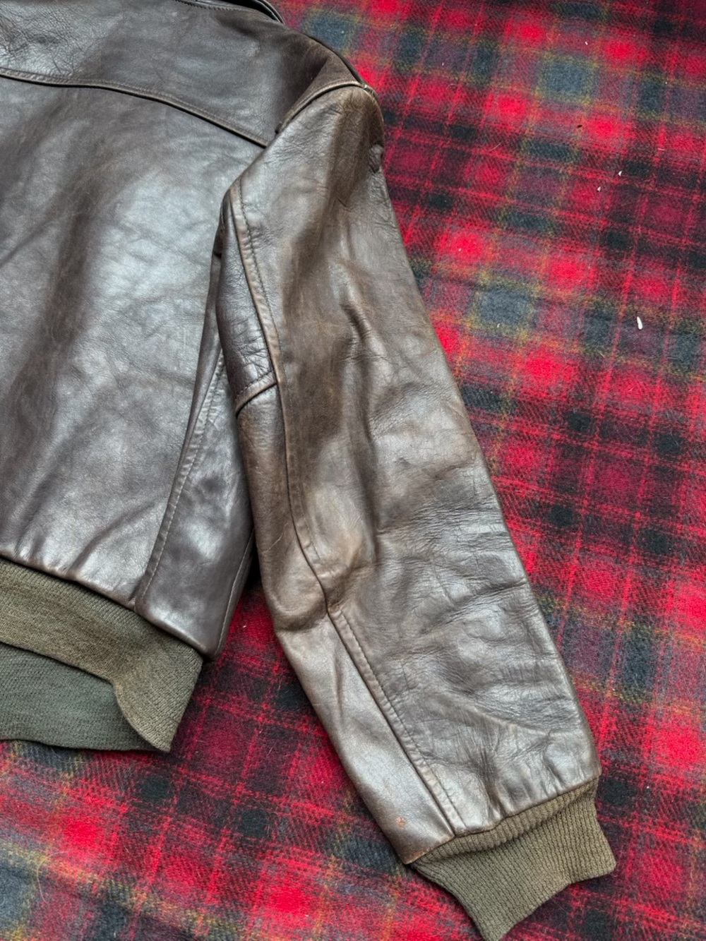 True vintage 40s 50s A2 style civilian leather jacket - Picture 10 of 10